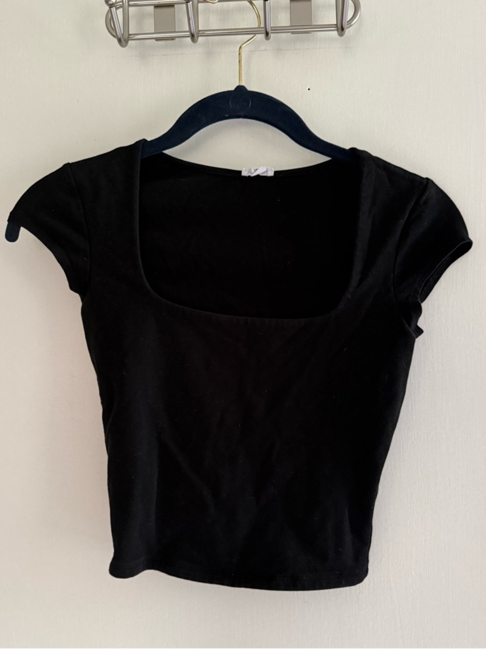 Garage Black Scoop Neck Short Sleeve Top Size TP/XS